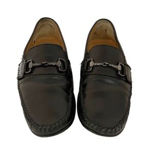 Giorgio Brutini Men black leather slip on loafers